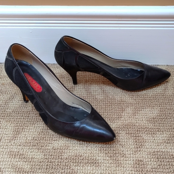 Vintage Bandolino women's heels - black leather and suede - Picture 2 of 6